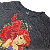 Disney Parks Women&#39;s Dolman T Shirt Size XS Gray Ariel Mermaid Sparkly - £24.50 GBP