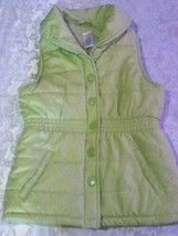 Size 5 6 Small Gymboree vest green puffer button down jacket  - $15.99