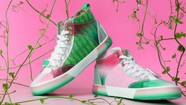 new Disney WICKED women&#39;s sz 7.5 or 8 pink green Sneakers Hi Top Shoes - $31.90