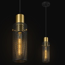 Modern Pendant Light Fixtures, Black Pendant Lights With Iron Mesh, Adjustable F - £39.34 GBP