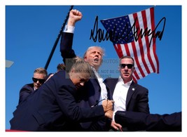 President Donald Trump Ass ASIN Ation Attempt Pumping Fist Autographed 5X7 Photo - £8.74 GBP