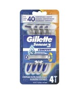 Gillette Sensor3 Men&#39;s Disposable Razor, Blue, 4 Razors - $8.10