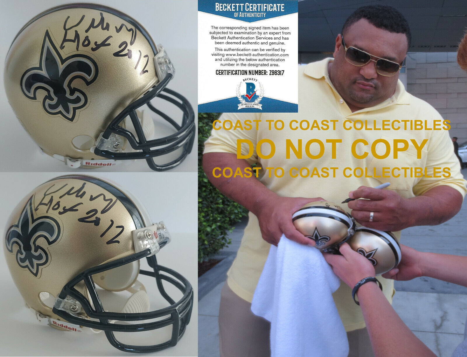 Latavius Murray signed New Orleans Saints mini football helmet proof Beckett COA Latavius Murray signed New Orleans Saints mini football helmet proof Beckett COA