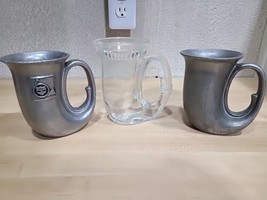 Lot Wilton Pewter & Glass Craft Beer American Horn Mug Tankard Stein Cheers! VTG - $18.82