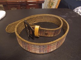 LEATHER ISLAND BY BILL LAVIS PERFECTLY DISTRESSED MEN&#39;S BELT US COLORS S... - £29.03 GBP