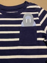 NEW Baby Boy Cute Walrus in a Pocket Print Long Sleeves Striped Navy Inf... - £10.37 GBP