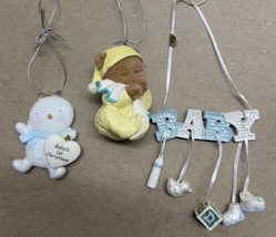 Three Baby Boy Ornaments Lot of 3 Assorted - £6.97 GBP