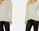 H BY Halston Reversible Wrap Style Long Sleeve Sweater ~ Stone~ Women&#39;s ... - $26.18
