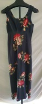 La Belle Fashions Black Sleeveless Floral Print Dress Misses Size 7 poly... - $19.79