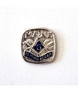1980s Maine Freemason 25 Years Of Service Pin Masonic G AF&amp;AM Enamel Fil... - $29.99