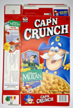 1999 Empty Cap&#39;n Crunch Disney Mulan 22OZ Cereal Box SKU U200/275 - £14.98 GBP