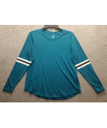 NHL Shirt Top Womens Size 4/6 Green Cotton Blend Long Sleeve Crew Neck P... - $29.32 CAD