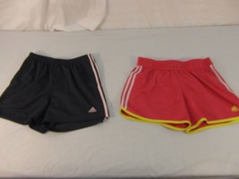 Adult Women&#39;s Adidas Pink Yellow Athletic Shorts &amp; Adidas Blue Pink Shorts 31056 - £16.97 GBP