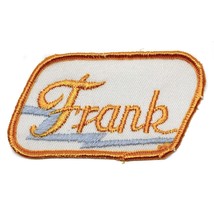 Vintage Name Frank Yellow Gray Patch Embroidered Sew-on Work Shirt Unifo... - £2.71 GBP
