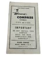 Vintage Wizard Compass Instructions Model C 1373 &amp; 1375 - $168.96 MXN