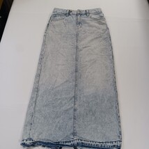 Divided H&M Women's Blue Cotton Rear Slit Denim Skirt Size 4 image 9