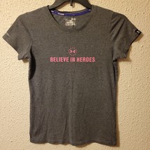 Under Armour Women Gray Short Sleeve T-Shirt Size Medium Wounded Warrior Project - £13.70 GBP