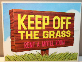 Custom Card Easel Canada Lithograph Joke Easel 1967 Keep Off Grass Rent ... - $11.63