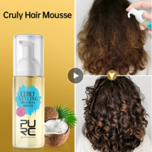 Curly Styling Treatment Mousse Care Coconut Oil Control Curl Wavy Coily Definer - £7.06 GBP