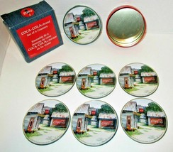 Vintage Set of 6 COCA-COLA Brand COASTERS @1999 Slightly Used Free Shipping!! - £8.93 GBP