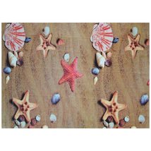 Dundee Deco Seashell Bathroom Mat - 39&quot; x 26&quot; Beige Waterproof Non-Slip Quick Dr - £30.54 GBP