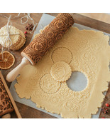 Embossing Rolling Pin Baking Cookies and Biscuit Engraved Roller for Chr... - $404.95 MXN