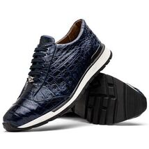 Marco Di Milano genuine caiman crocodile fashion sneaker Alonzo Navy image 2