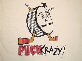 Vintage Puck Crazy Ice Hockey 90&#39;s T Shirt L - £14.92 GBP
