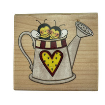 Watering Can Bees Heart Cute Rubber Stampede Rubber Stamp A2306E Vintage 1990s - $12.57