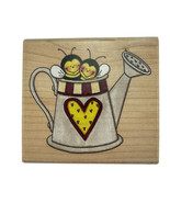 Watering Can Bees Heart Cute Rubber Stampede Rubber Stamp A2306E Vintage... - $12.57