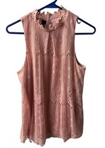 IZ Byer Lace Top Womens Size M Pink  Sleeveless Lined Dressy - £16.69 GBP