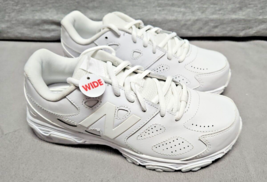 New Balance White On White Womans Sneakers Size 5 Wide (A11) - £31.66 GBP