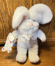 White Easter Rabbit Bunny Floppy Ear Plush Stuffed Toy 12&quot; Commonwealth 1988 - $7.95