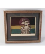 Vintage Signed 1968 Little Garden 144/150 &quot; UNKNOWN &quot; Framed Art Block P... - £44.34 GBP