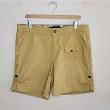 One 5 One | Mustard Tan Chino Shorts with Roll Tab Hem Womens Size 14/32 - £16.70 GBP