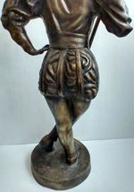 Large Bronzed Spelter Warrior Guard Military Sculpture Figurine 35.5"H, 58Lbs image 7