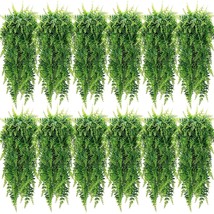 12 Pcs Artificial Hanging Plants 32 Inch Fake Hanging Plant, Fake Boston Ferns P - £56.01 GBP