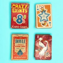 VTG Miniature Whitman 1951 Crazy Eights &amp; Hearts Games + Hoyle Playing Cards Lot - £14.61 GBP