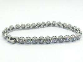 13.2ct Simulé Diamant Tennis Bracelet Lien Femme 14K Plaqué or Blanc Argent - $142.74