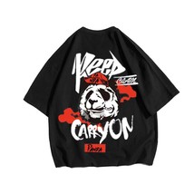 ZAZOMDE Hip hop tees shirt  print cotton short sleeve loose cool men T shirt cas - £83.73 GBP
