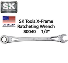 SK Professional Tools 6pt Ratcheting Wrench X-Beam SAE 80040 1/2 - 216 P... - £20.79 GBP