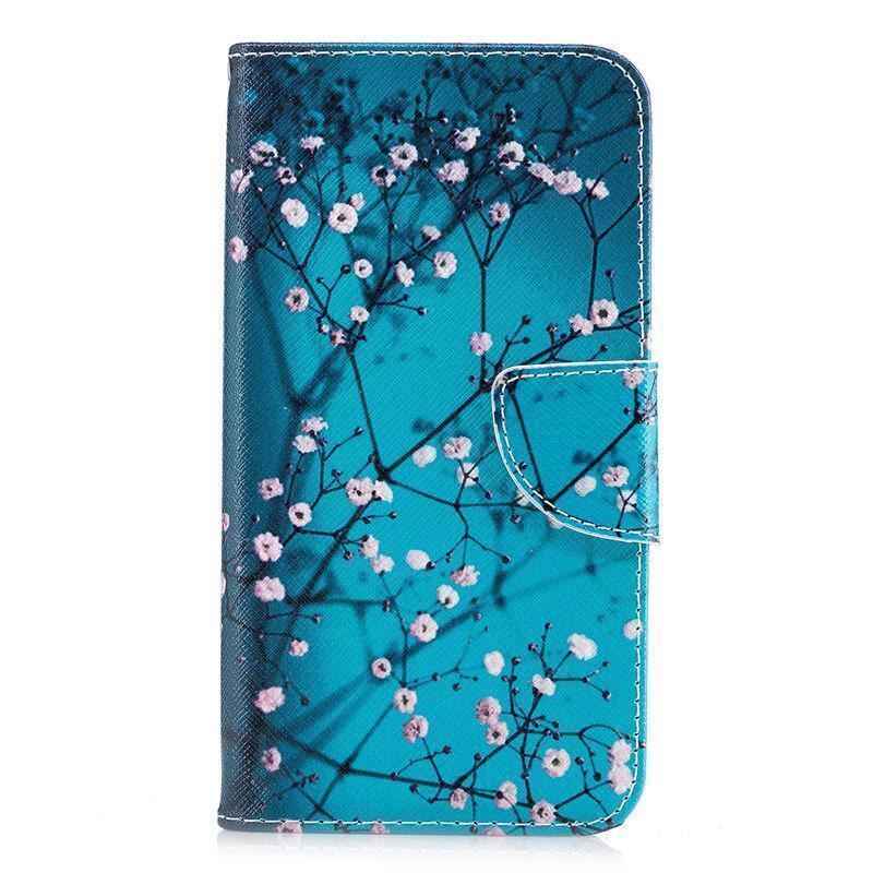 Green Blue Wallet Case for Apple iPhone X XS - Plum Blossum Kickstand Co... - $3.00