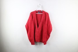 Vintage 90s Gap Mens Medium Faded Blank Heavyweight Ribbed Knit Cardigan Sweater - £69.73 GBP