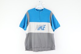 Vintage 90s Nike Mens XL Spell Out Color Block Bicycle Cycling Jersey Shirt Blue - £31.71 GBP