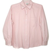 Allison Daley Womens Size 18W Shirt Long Sleeve Button Front Collared Pink Strip - £10.24 GBP