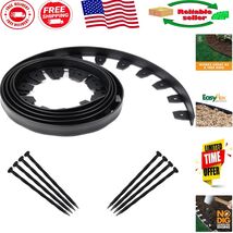 Durable 20 ft Black No-Dig Landscape Edging with Heavy-Duty Spikes Included - $37.61
