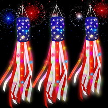 American Windsock Heavy Duty, Memorial Day Decorations 3 Pcs Large 70&quot;+6... - $26.01