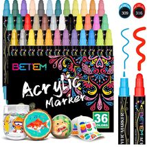 Colorful 36-Pack Acrylic Paint Markers for Creative Art Projects and Gifts - $31.63