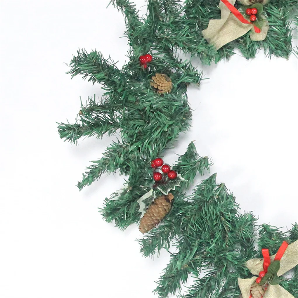 1.8m Merry Christmas Gar Rattan Decoration Wreath Ornament Light Home Wall Hangi - £111.39 GBP