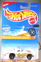 1996 Hot Wheels #384 Flamethrower Series &#39;57 T-BIRD White Pink-Tampo 5TrunkFlame - $10.25
